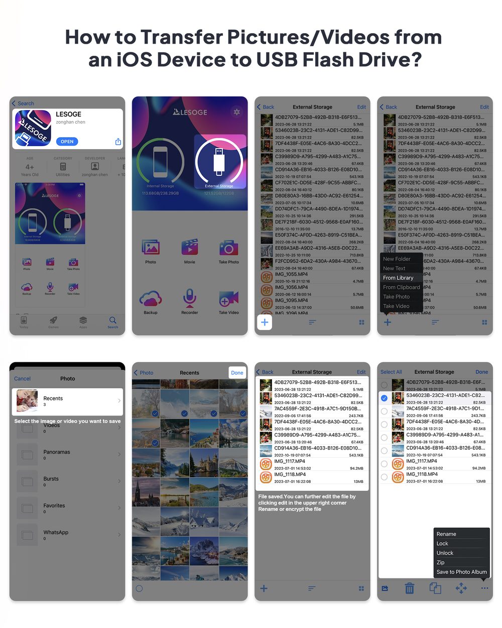 How to transfer files with LESOGE app